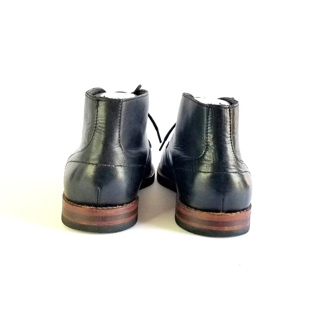 H BY HUDSON Men's Houghton II Leather Chukka Boots Black Sz 41 Lace Up
